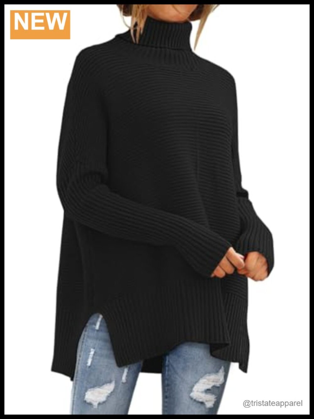 Oversized Turtleneck Batwing Chunky Knit Sweater 2026 Fall Trendy